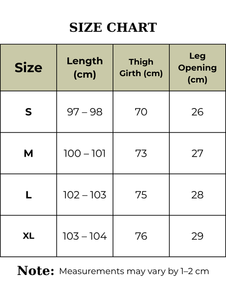 Size chart